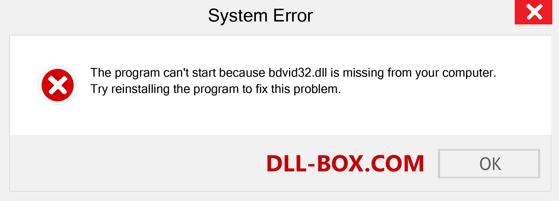  bdvid32.dll file is missing?. Download for Windows 7, 8, 10 - Fix  bdvid32 dll Missing Error on Windows, photos, images